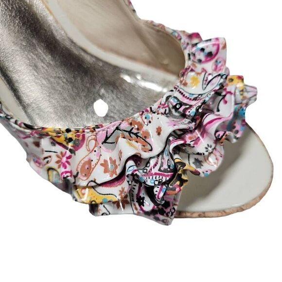 Steve Madden Women's Multicolor Paisley Camio Cork Wedge Platform Shoes 6M - Picture 6 of 14
